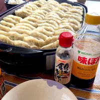 ホットプレートで餃子！鎮江香酢でいただきます♪|renharuruさん