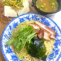 焼豚つけ麺献立