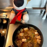 腰が終わってるので、第２陣すき焼きはキッチンで|てるさん