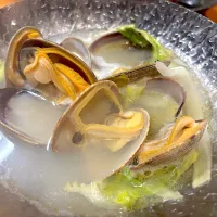 名古屋にて・［初夏のうなぎコース］・④浅利バターの酒蒸し😋✨