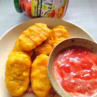 チキンナゲット　オーロラソースふうサルサ添え|izu-miさん