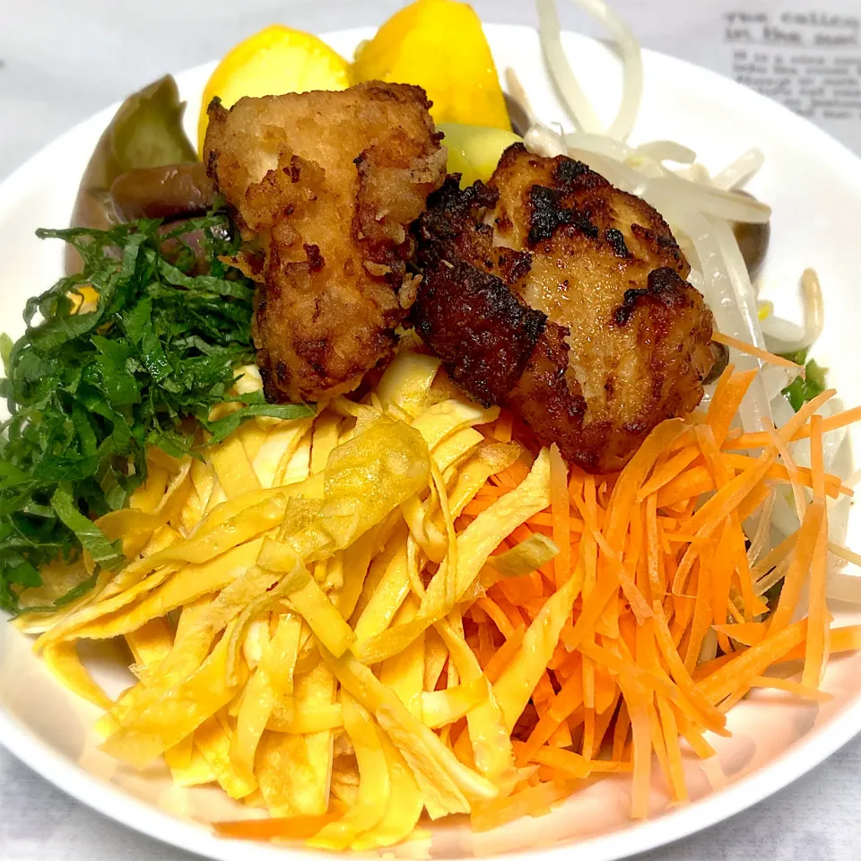 油淋鶏風冷やし中華|あーるさん