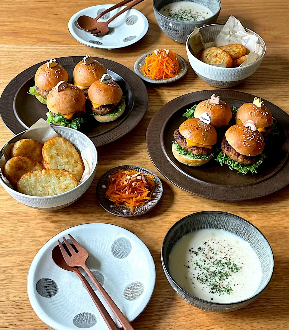 リクエストのハンバーガーランチ🍔|てんのすけさん