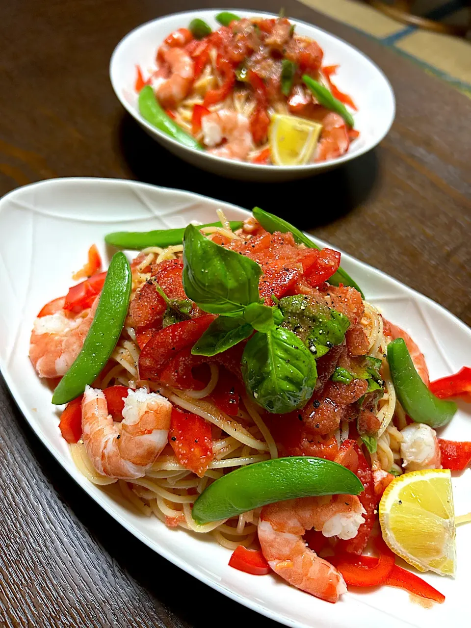 トマトと海老と明太子の冷製パスタ！|長さんさん