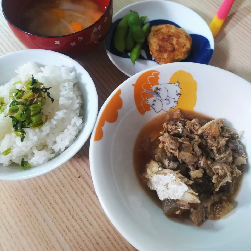 残りものぶり大根、鶏つくね、しらすとかぶの葉っぱふりかけ|ちゃいさん