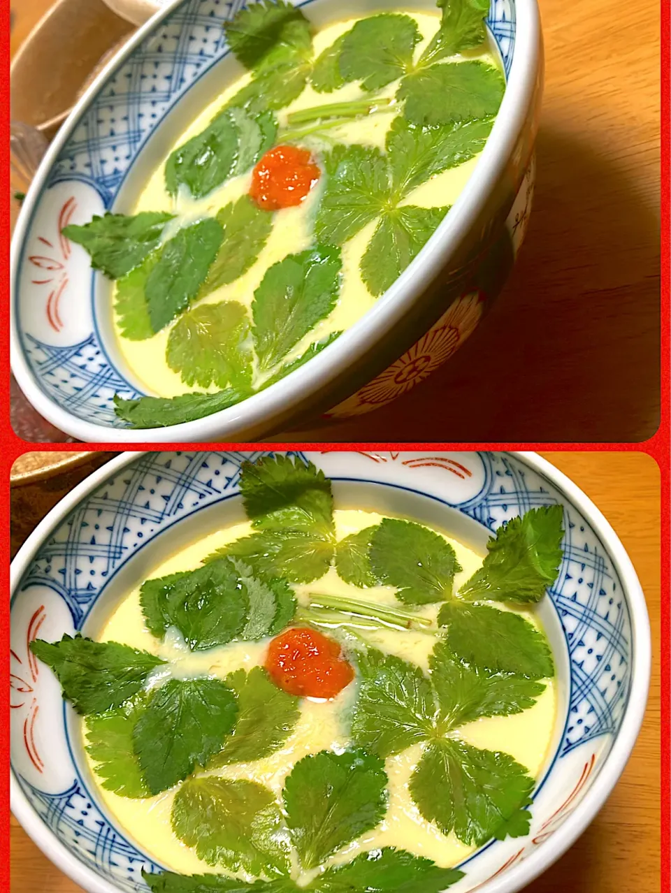 私用には卵1個使って 【仕込み3分どんぶり茶碗蒸し】自宅採れ三葉ともみじおろし 卵1個だとどんぶりサイズにしないと硬い茶碗蒸しになってしまうので😊|🐈⸒⸒⸒⸒つるのダンス🐈🐾さん