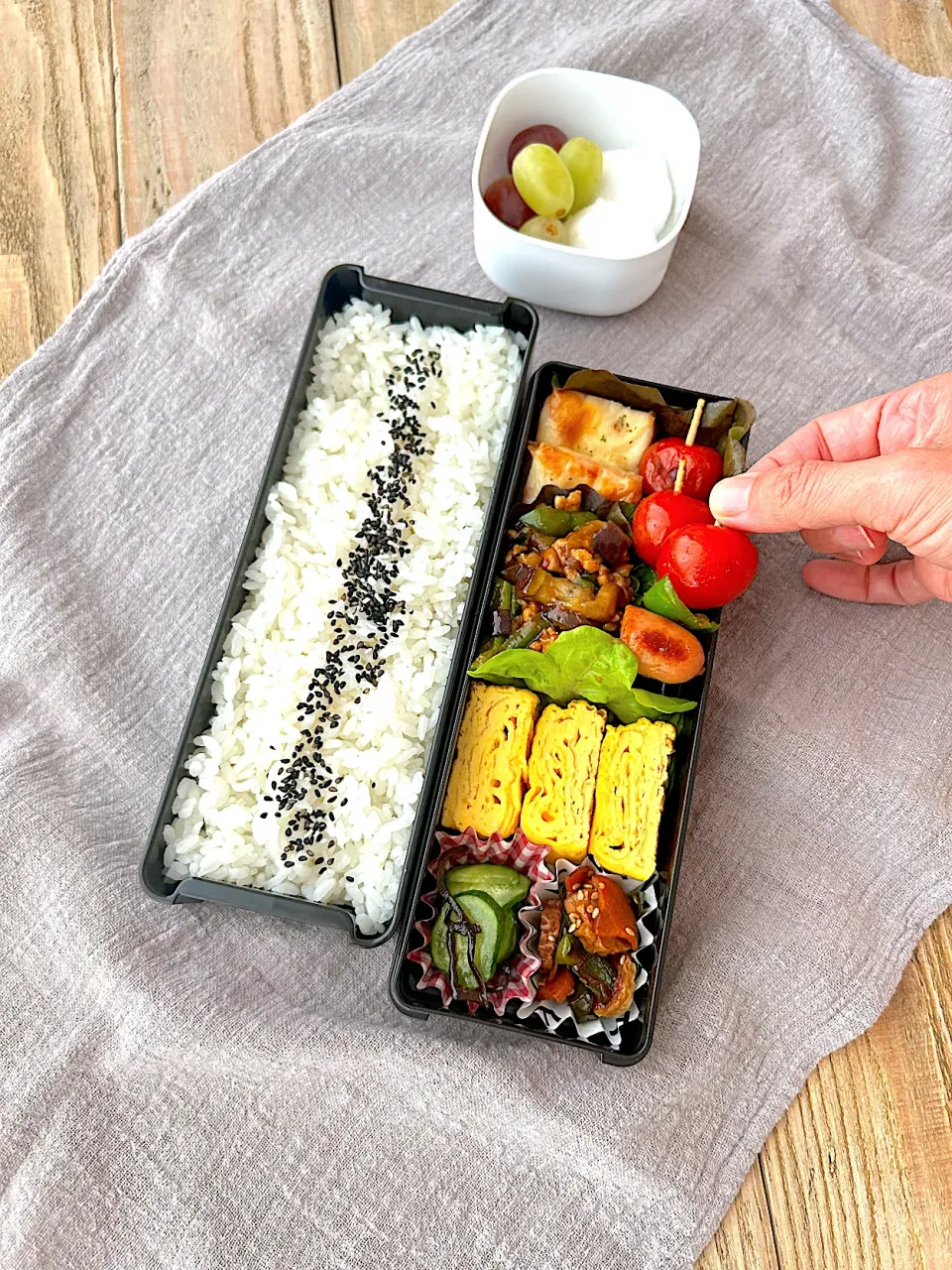 厚揚げピザ＆麻婆茄子弁当🍱|nonoさん