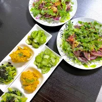 薬味たっぷりカツオのたたきとおばんざい|chilipeさん