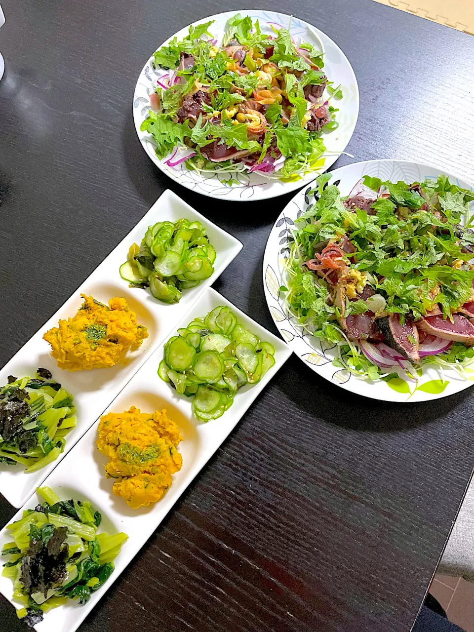 薬味たっぷりカツオのたたきとおばんざい|chilipeさん