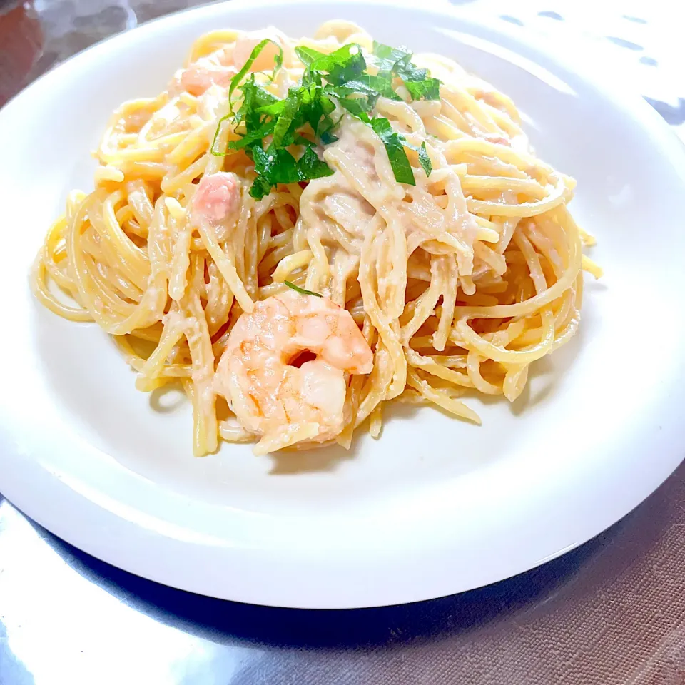 魚介と明太子のクリームパスタ|エリカさん
