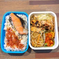 焼き鮭、鶏肉ネギ塩焼き、ナムル|さにー☆ミさん