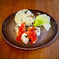 鶏ハムサルサソースがけ　チャーハン|Tam1111さん
