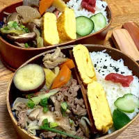 牛ネギ炒め＆筑前煮の和弁当|リラさん