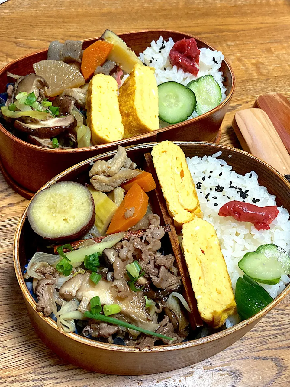 牛ネギ炒め＆筑前煮の和弁当|リラさん
