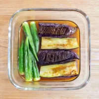 茄子とオクラの焼き浸し🥢(作りおき)