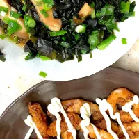 イカゲソ唐揚げ、酢の物|まみみさん