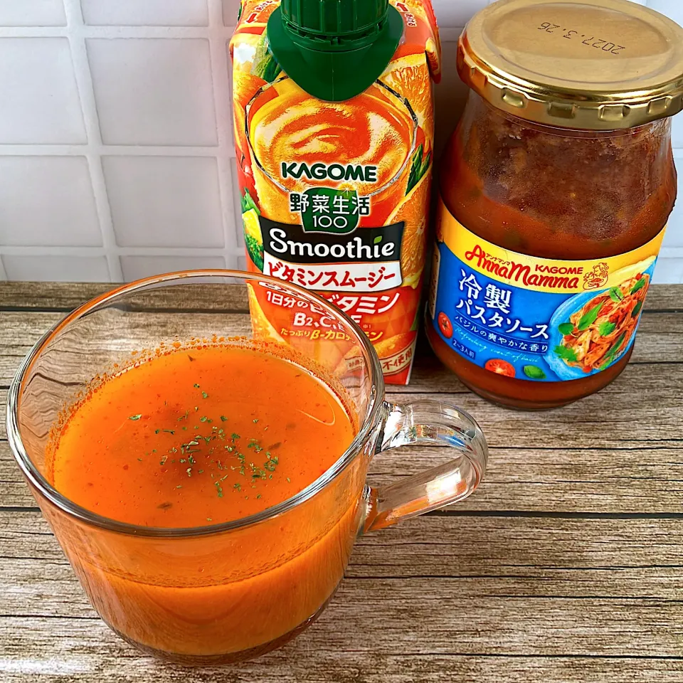 混ぜるだけ簡単ガスパチョ風|紅茶とお菓子と時々ごはんさん