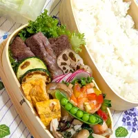 本日のお弁当〜ちょっと地中海な感じの海老のサルサソースまみれ弁当|f.1125beさん