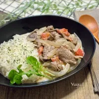 生トマトの白いストロガノフ| ゆーこどんさん