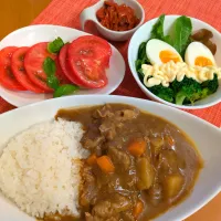 ☆カレーライス　☆サラダ　☆冷しトマト　☆福神漬|chikakoさん