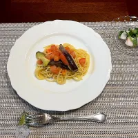 なすとトマトの冷製パスタ|lingesさん