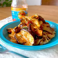 【カゴメ アンナマンマ冷製パスタソース】でナスとキノコの冷製パスタ🍝|kie3さん
