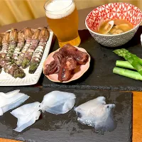 朝市で買ったもので晩酌メニュー🍺|chii4さん