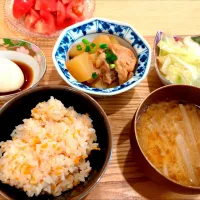 大根と鶏肉の煮物　大根のお味噌汁| Hamuさん