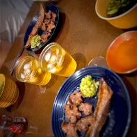 牛タン&イチボのステーキ　ネギ塩だれ　レモン　ワカメスープ　麦茶|ch＊K*∀o(^^*)♪さん