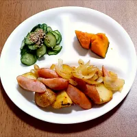 きゅうりの酢の物、かぼちゃ、ジャーマンポテト|ナナさん