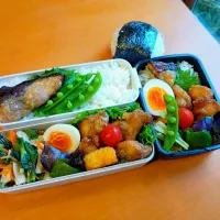 次男・私弁当&おにぎり|tamagomagomagoさん