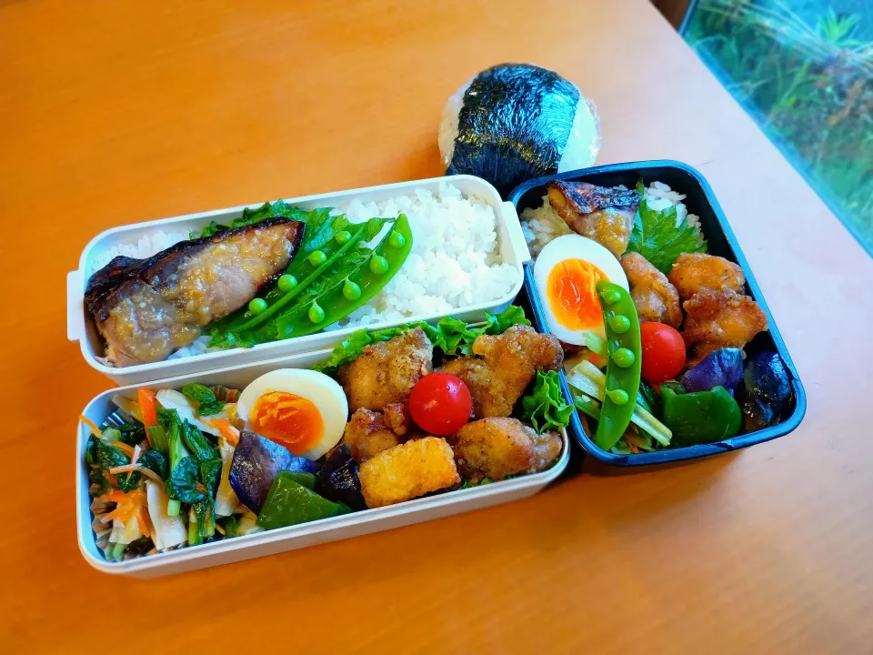 次男・私弁当&おにぎり|tamagomagomagoさん