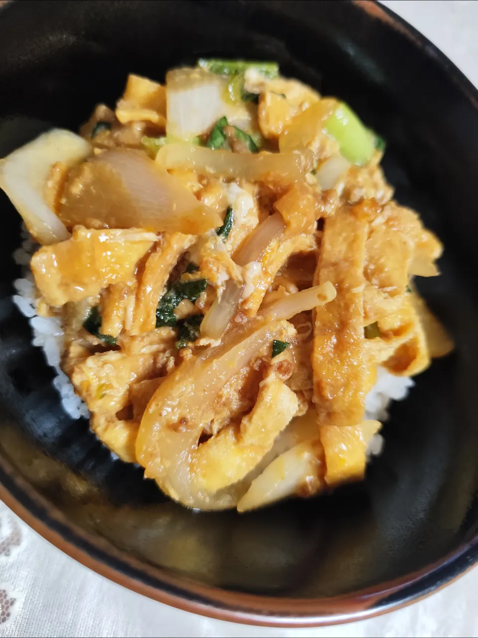 具入り牛すき焼きうどんたれポーションで油あげ丼|m.rafuさん