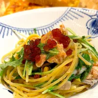 サーモンの親子クリームパスタ