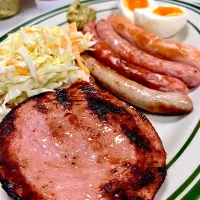 Grilled Ham & Sausage with Slaw|gonbenさん