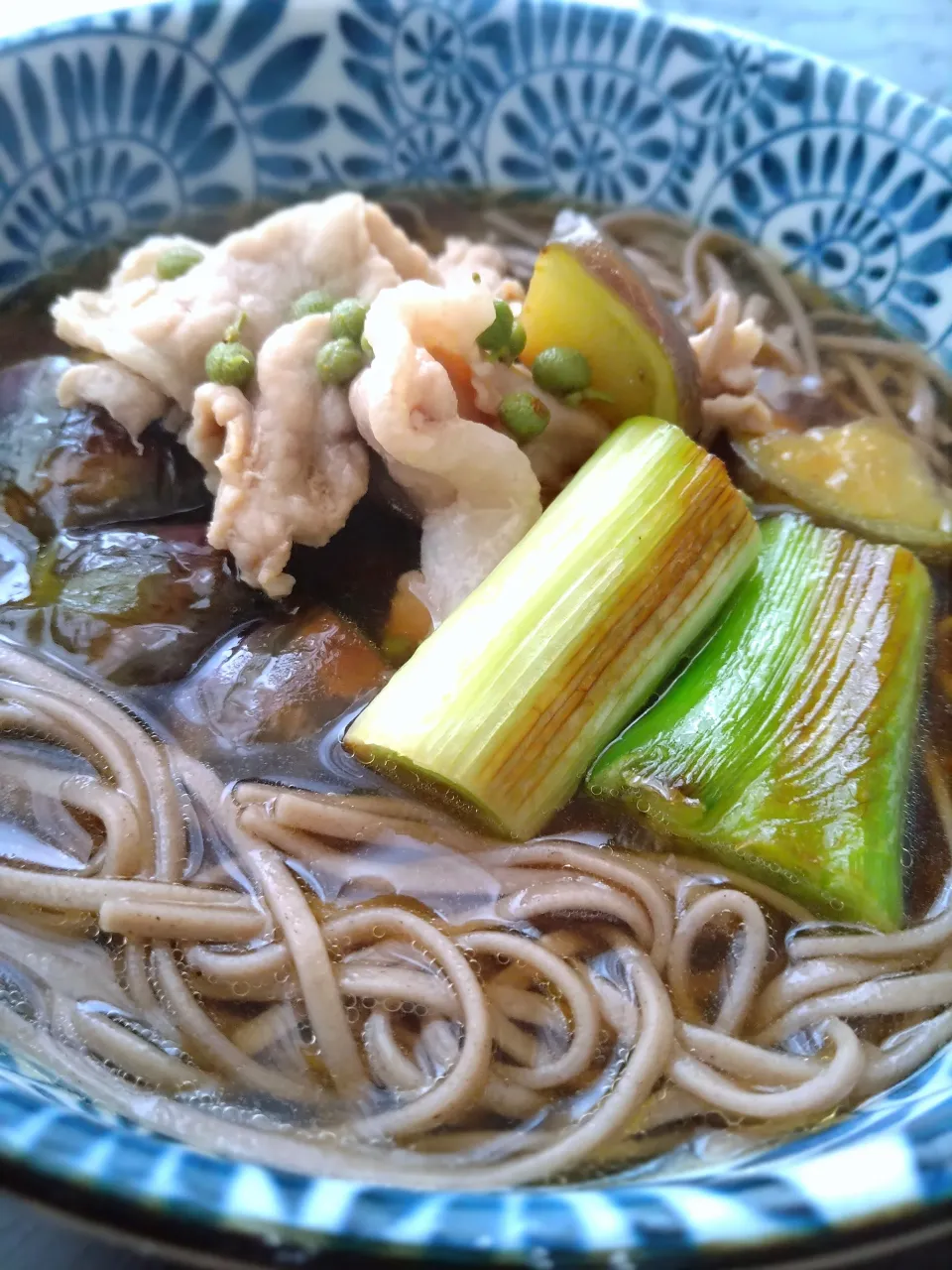 茄子と豚肉の南蛮蕎麦　実山椒塩漬けのせ|とだともさん