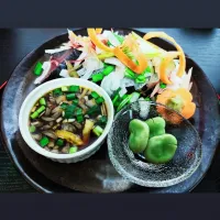 かつお🐟たたきとそら豆塩茹で|justice🍎IWATE🍎さん