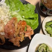 鶏ももとヤゲンの炒め物|mikanさん