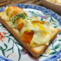 お弁当の残りのかぼちゃトーストでアレンジ✨|rikako♪。.:＊さん