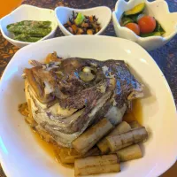 ☆鯛アラ煮　☆平豆ごま和え　☆ひじき煮物　☆キュウリゴマ油和え|chikakoさん