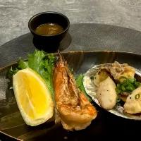 車海老&アワビ&ホタテ貝柱バター焼き|きんさん