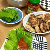 ハチク入りハンバーグ・サルサソースでレタス包み|かよさん