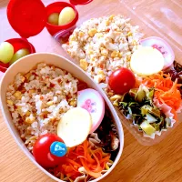 夫と次女のお弁当🍱🍙|シズソラさん