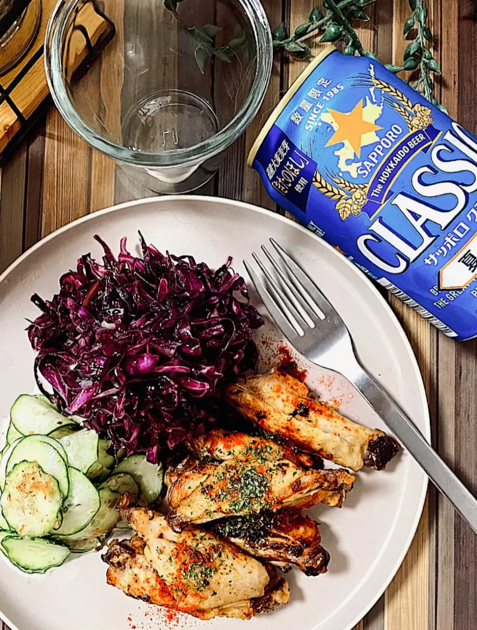 手羽先の素揚げと付け合わせ|はるなさん