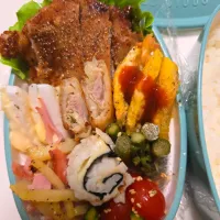 ポークステーキ弁当🍱|みみさん