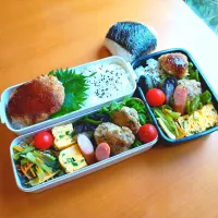 次男・私弁当&おにぎり|tamagomagomagoさん