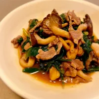霜降りひらたけとニラと豚肉の炒め物|かわうそcookingさん