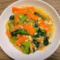 麻婆豆腐リメイクdeあんかけかた焼きそば|バンビさん