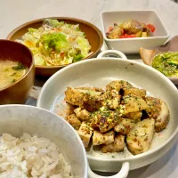 鶏ももと長芋の粒マスタード炒め。他。|ぎんさん
