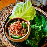 🇱🇦ラープ ムー【豚ひき肉のスパイシーサラダ】|にゃんぺこさん